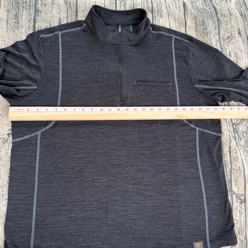 Ariat Rebar Evolution 1/2 Zip Pullover Mens XL Gray Long Sleeve Workwear - Picture 6 of 8
